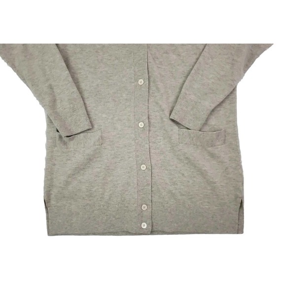 Gap~Woman Size L~Gray Long Delves Button-Up Sweater Cardigan, Pockets Wool Blend - Picture 9 of 14